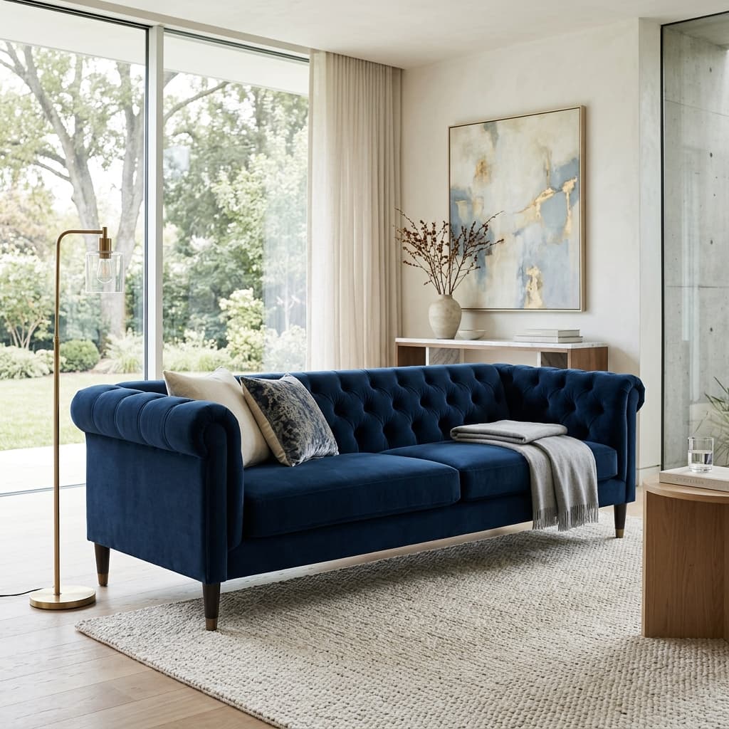 Velvet Tuxedo Sofa
