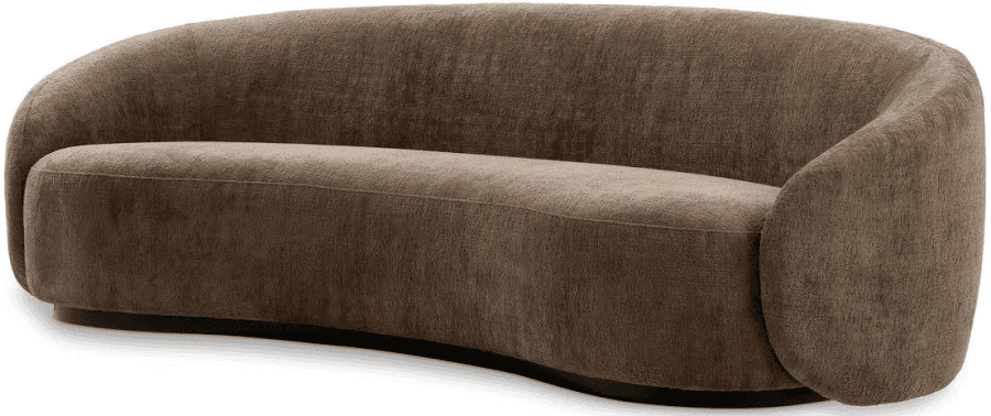 Curved Bouclé Sofa view 1