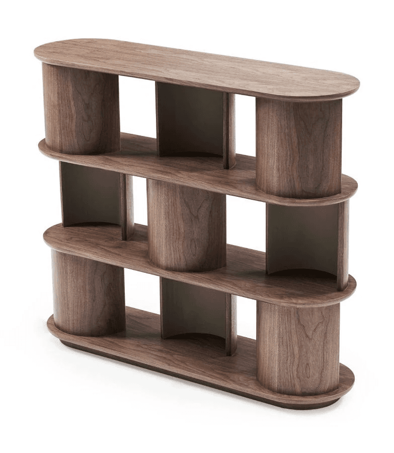 Walnut S-Curve Bookshelf view 1