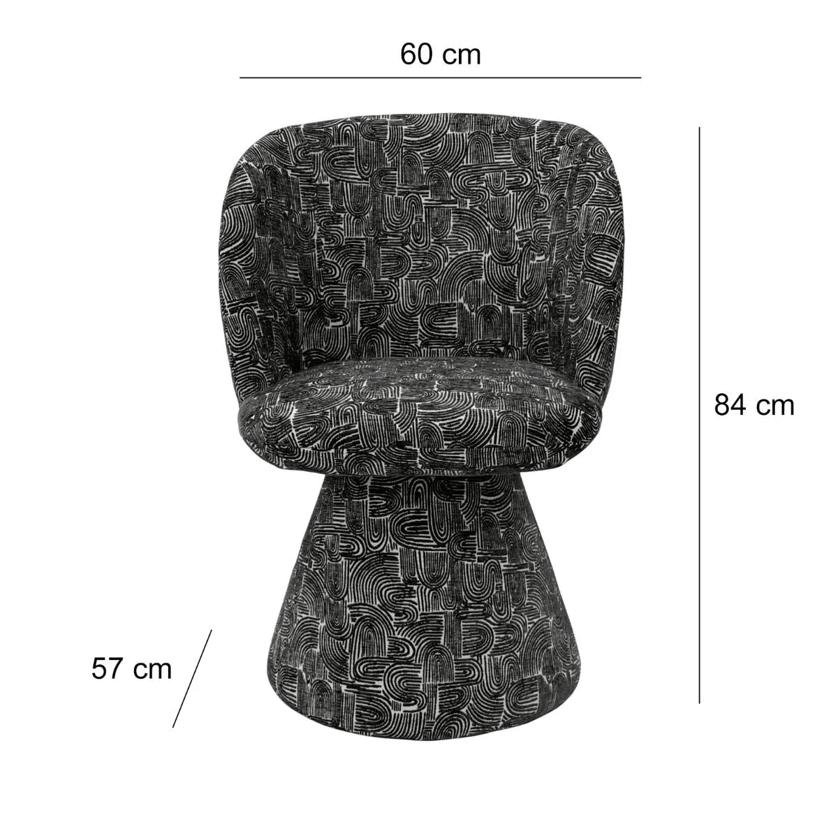 Monochrome Swivel Chair view 3