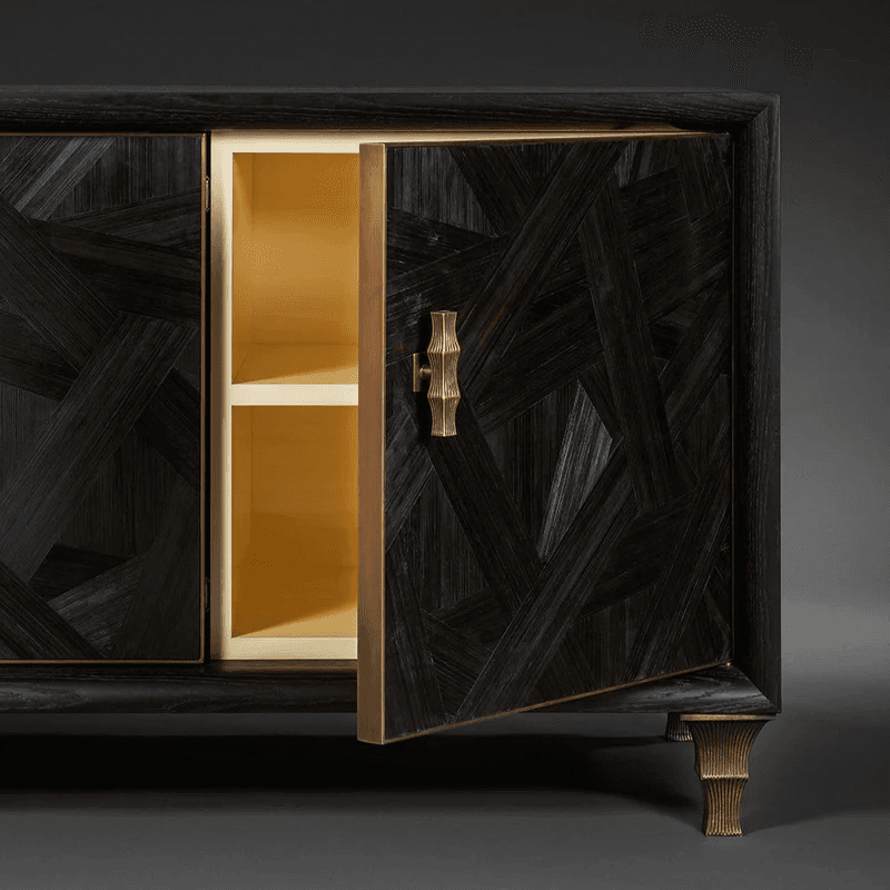 Oblique Marquetry Credenza view 3